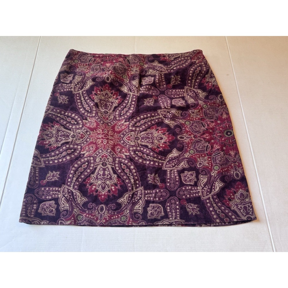 St John's Bay Y2K Paisley Corduroy Skirt Womens Size 12 Boho  Whimsigot
